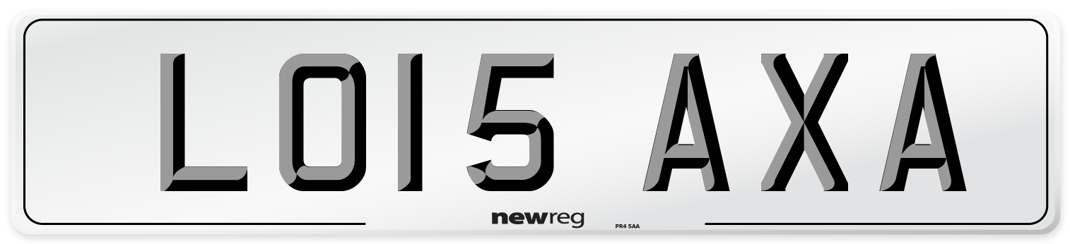 LO15 AXA Number Plate from New Reg